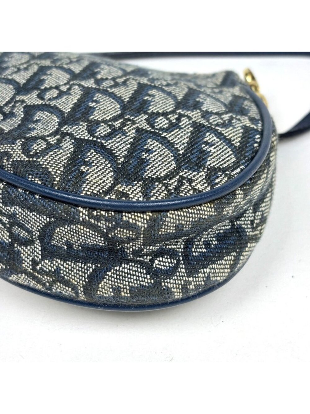 Dior Trotter Pattern Saddle Bag Canvas Navy - Picture 3 of 9